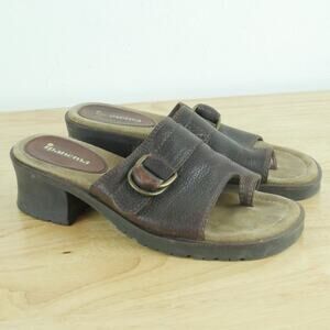 Ipanema Brown Leather Buckle Slide Sandals